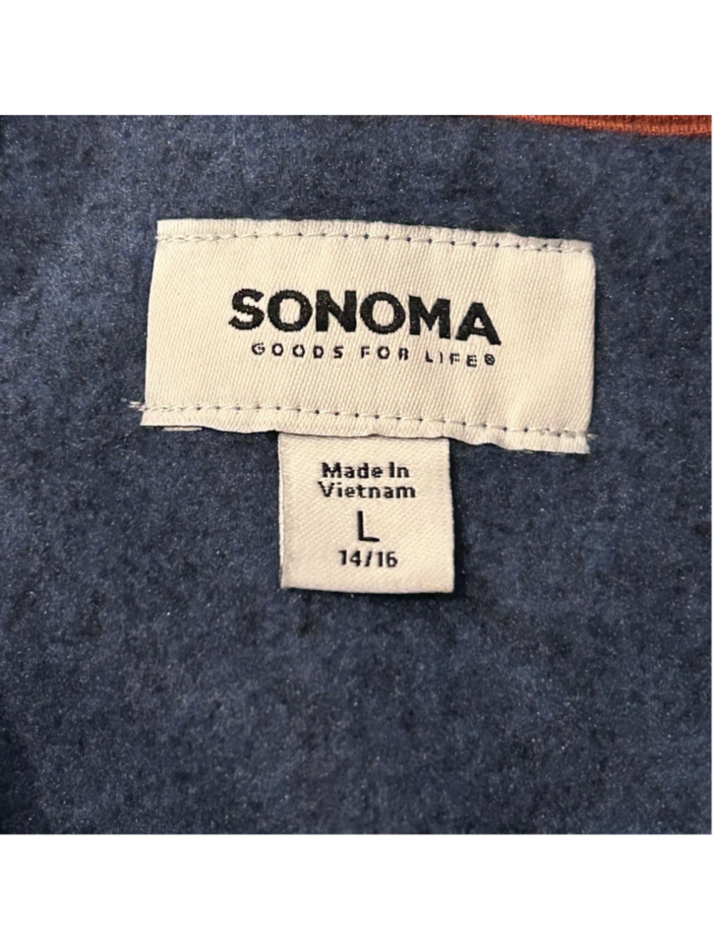Boy's Sonoma Blue & Black Full Zip Fleece Sweater L - Picture 3 of 4
